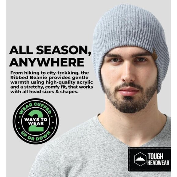 Beanie for Women - Men's Winter 100% Acrylic Lightweight Toboggan Hat - Picture 2 of 6